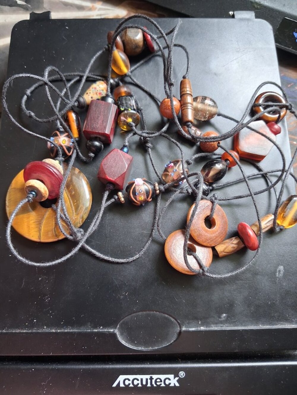 Unusual 92 inch Beaded necklace